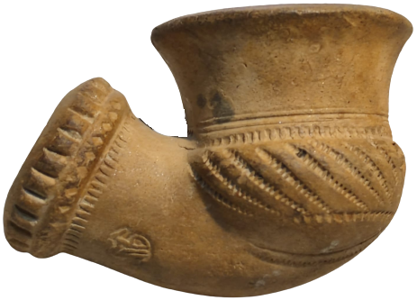 OSMANLI DAMGALI 19 YUZYIL KENARLAR İŞLEMELİ TOPHANE LÜLE TÜTÜN İÇME TOPRAK KİL İLE  EL YAPIM PİŞMİŞ FIRINLANMIŞ KİLDEN YAPILMA 