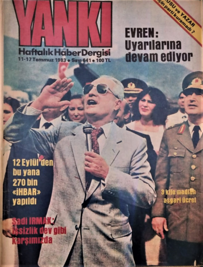  YANKI HAFTALIK HABER DERGİSİ 11/17 TEMMUZ 1983 SAYI 641