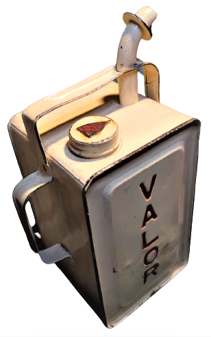 1950 VALOR PARAFFİN OİL GALON METAL KAPAKLI TAŞIMA KULPLU 1 GALON KAPASİTELİ METAL HAVA EMZİKLİ KULPLU TAŞINABİLİR  BİDON