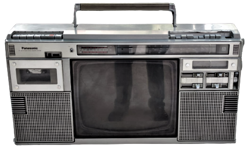 PANASONIC MODEL NO TR 1200S   TV CASSETTE RADIO YEAR 1984  JAPAN TAŞINABİLİR SİYAH BEYAZ TÜPLÜ TELEVİZYONLU