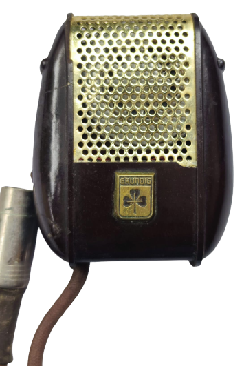 1955 GDM 11 GRUNDIG KAHVERENGİ BAKALIT KONUŞMA MİKROFONU SEHBAYA BAGLANTİ YERİ MEVCUT MADE IN GERMANY