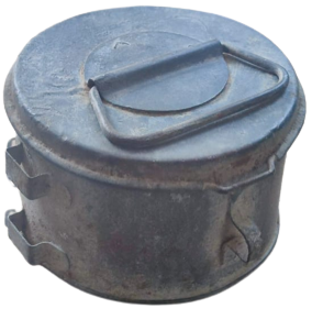 BİRİNCİ İKİNCİ DUNYA ŞAVAŞI RUTBELİ  SUBAY KARAVANA YEMEK SEFER TASI METALDEN KAPAKLI