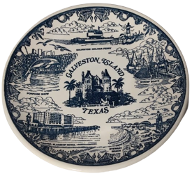 FİNE AMERİCAN İRONSTONE GALVESTON ISLAND PORSELEN DUVAR TABAGI AMERİKADAN MERKEZİ NOKTALAR GEZİ TABAGI 