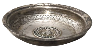 CUMHURİYET DÖNEMİ OSMANLI GÜMÜŞ ORTASI TURA DAMGALI KAHVE YANI LOKUMLUK  UFAK BOY İKRAMLIK