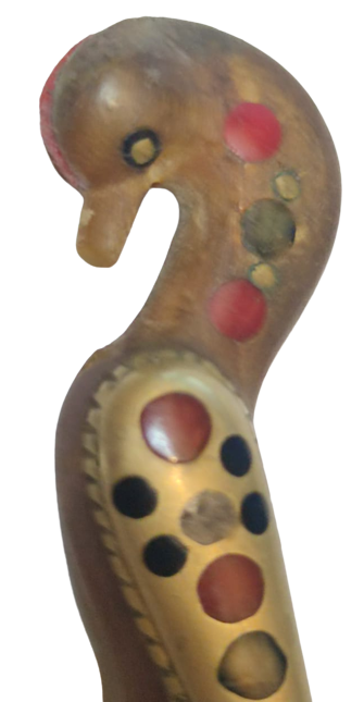 OSMANLI BOYNUZ SAPLI UZERİ İŞLEMELİ TAMAMI  EL YAPIM MEKTUP ZARF ACACAGI KOPLE PİRİNC