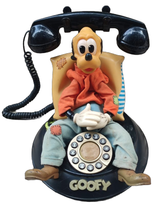 1980 TELEMANIA GOOFY ANİMATED PHONE ANİMASYONLU TELEFON SABİT HATLI KABLOLU VİNTAGE TELEFON