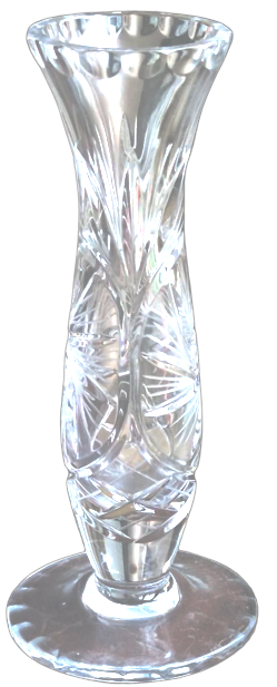 BOHEM KRISTAL BİLLÜR RENK ÜZERİ EL KESİM KARANFİLLİK VAZO