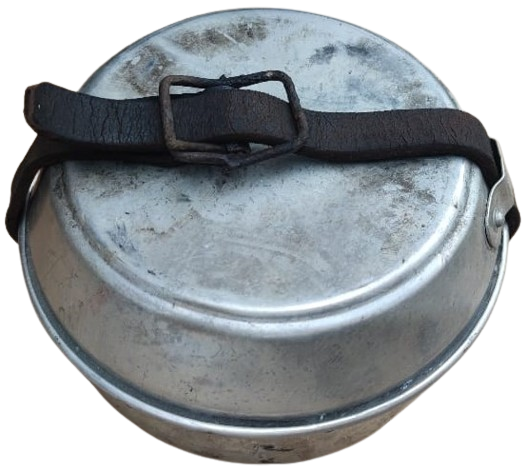 İKİNCİ DUNYA SAVAŞI ASKERİ SAHRA AMACLI TASARLANMIŞ 5 PARCA SAHADA  YEMEK YAPMA YEME SETİ ALUMİNYUM TAIWAN MALI