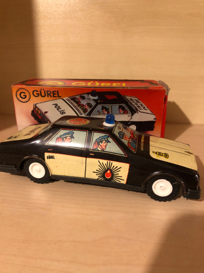 Gürel oyuncakları sürtmeli trafik polis arabası orjinal kutusunda 