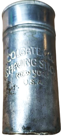 1920 COLGATE&CO SHAVİNG STICK NEW YORK U.S.A TRAŞ CUBUGU  TRAŞ KÖPÜK SABUNU METAL ÜZERİ İNSİYALLİ KAPAKLI KUTUSU