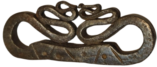 OSMANLI KAV CAKMAGI SICAK EL DÖGME KENARLARI İŞLEMELİ CİFT BAKIŞAN YILAN FORMUNDA