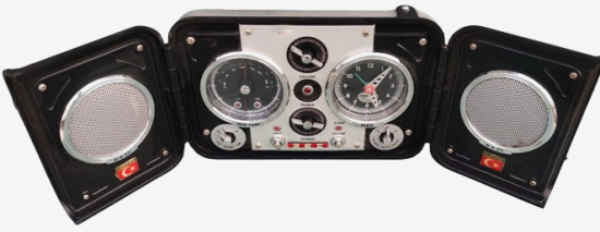 SPIRIT OF ST.LOUIS N-X-211 ROBERTSON RADIO ALARM CLOCK FLIGHT CASE PORTABLE CANTA RADYO SAAT