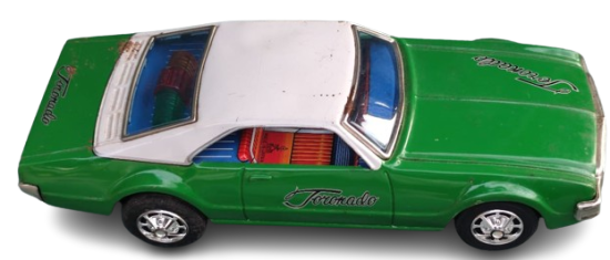 CAMARO Z/28 1968 CAMARO OLDSMOBİLE TORONADO JAPAN  TOYS TENEKE OYUNCAK ARABA YEŞİL RENKDE İCERSİNDE POLİS CAKAR İŞARET LAMBASI PİLLİ YARIŞ OTOBOBİL