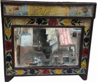 ORJİNAL OSMANLI KONYA GELİN AYNASI TAMAMI EL YAPIM İŞCİLİKLİ AHŞAP KASA İÇİNDE 