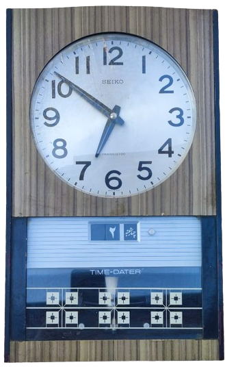 1970 SEIKO SONOLA TRANSISTOR TIME DATER MADEIN IRAN SARKACLI QUARTZ ALARM TAKVİM AY GÜN GÖSTERGELİ DUVAR SAATİ 