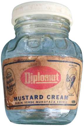 ÖZYER HARDAL DİPLOMAT MUSTARD KREM CİFT ACIKLAYICI  ETİKETLİ CAM BEYAZ VİDALI KAİÇERSİ BOŞTURPAKLI KAVANOZ HARDAL KABI 