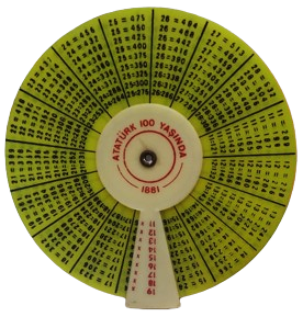 ATATÜRK YÜZ YAŞINDA 1881 1991 CARKIFELEK DİGER TARAFINDA İSE CARPIM TABLOSU BULUNMAKTA PLASTİK YERLİ URETİM