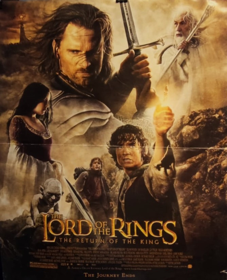 THE LORD OF THE RİNGS SİNEMA AFİŞİ YÜZÜKLERİN EFENDİSİ FİLMİN TANITIMINDA ASILARAK KULLANILMIŞ ORJİNAL AFİŞDİR