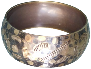 1980 ÜZERİ KALEM İŞİ BONBELİ KALIN BİLEZİK PİRİNC MALZEMEDEN EL YAPIM