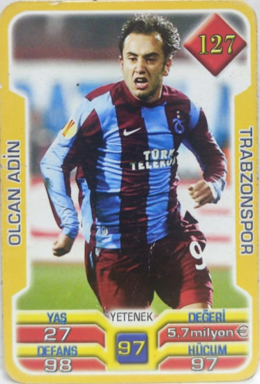 OLCAN ADİN TRABZONSPOR SPOR KULUBU 2013 . 2014 SUPER FİNAL 7. SERİ OYUN KARTI KART NO 127  