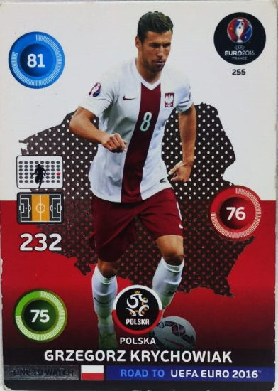 PANİNİ UEFA EURO 2016  POLSKA GRZEGORZ KRYCHOWIAK EN İYİ OYUNCU KARTI NO 232