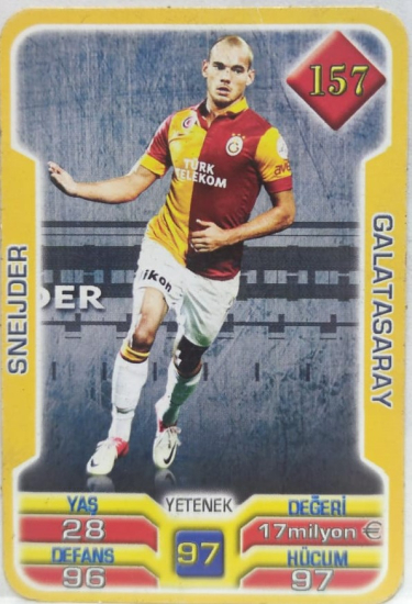 SNEIJDER GALATASARAY SPOR KULUBU 2013 . 2014 SUPER FİNAL 7. SERİ OYUN KARTI KART NO 157  