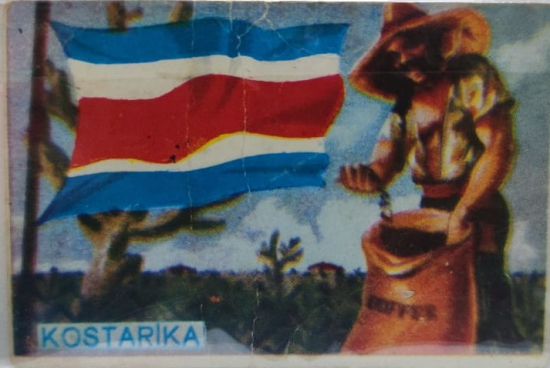 1960 MELEK CİKLET DUNYA MİLLETLERİ SERİSİ KOSTARİKA KART NO 83 COSTARİCA MELEK SAKIZLARI KARTI 60 LI YILLAR