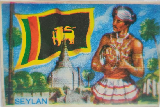 1960 MELEK CİKLET DUNYA MİLLETLERİ SERİSİ SEYLAN KART NO 99 MELEK SAKIZLARI KARTI 60 LI YILLAR BASKISI