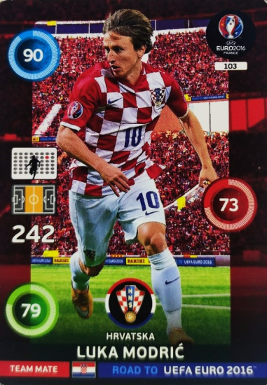 PANİNİ UEFA EURO 2016  HRVATSKA LUKA MODRIC EN İYİ FUTBOLCU OYUNCU KARTI 242 NO 