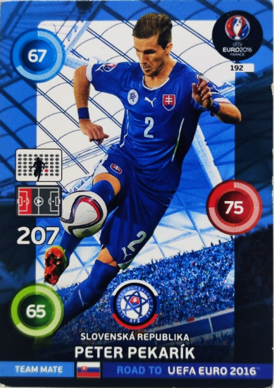 PANİNİ UEFA EURO 2016 SLOVENSKA REPUBLİKA PETER PEKARİK EN İYİ FUTBOLCU OYUNCU KARTI 207 NO