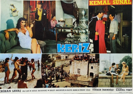 KERİZ FİLMİNİN LOBI TANITIM KARTI BASROLLERDE  KEMAL SUNAL PERİHAN SAVAS ALİ SEN MUGE AKYAMAC HALİT AKCATEPE ALİYE RONA 