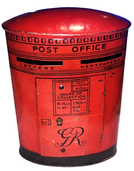 1940 POSTA KUTUSU FORMUNDA TENEKE ÇAD VADISI  KIRMIZI POSTA KUTUSU  POSTANE  KRALIYET POSTA KUTUSU ÖRNEGİ