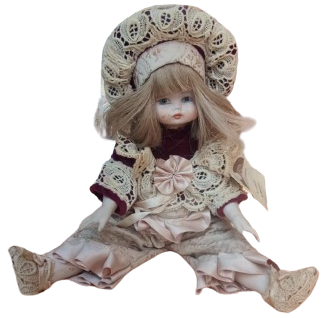 L'ARCOBALENO TOYS  BABY PORCELAİN MARCHIO DI FABBRICA SERTİFİKALI PANTOLON YELEK ELBİSELİ İTALYAN TAS BEBEK