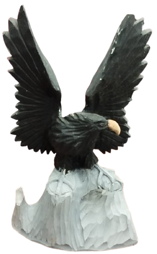  TEK PARCA AHŞAP AGACTAN YAPILMIŞ BUYUK BOYDA KAYANIN ÜZERİNE KONMUŞ KARTAL