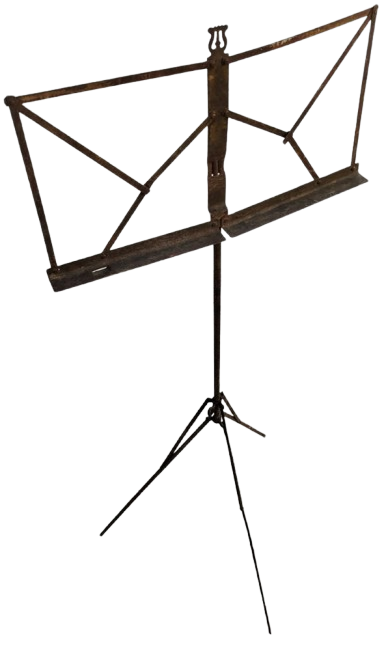 1950 ORJİNAL METAL KATLANABİLİR NOTA STANDI UZERİ NOTA İŞARETLİ 