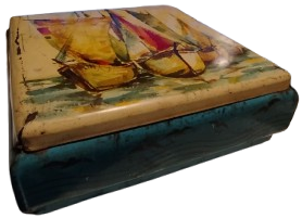 1960 TENEKE KAPAKLI BİSKUİT KUTUSU CONTAINER MADE IN WESTERN GERMANY