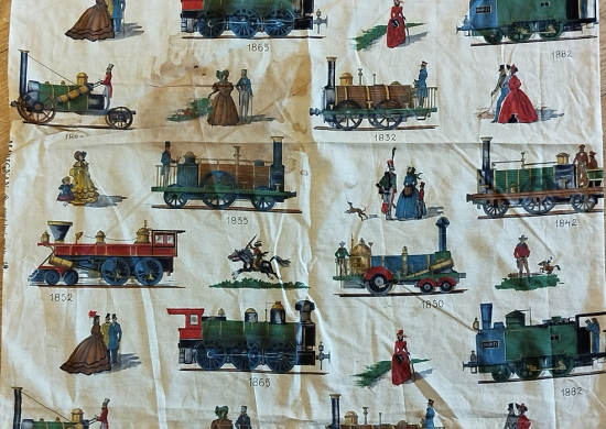 1825 TREN LOKOMOTİF BATI KOVBOY KIZILDERİLİ TEMALI YASTIK KILIF KOMPARTIMAN PERDE OLARAK KULLANILAN BEZ