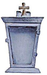 TENEKE CAMLI İSTAVROZLU TENEKE KAPAKLI KİLİSE ADAK FENERİ İÇERSİNE MUM YAKILAN