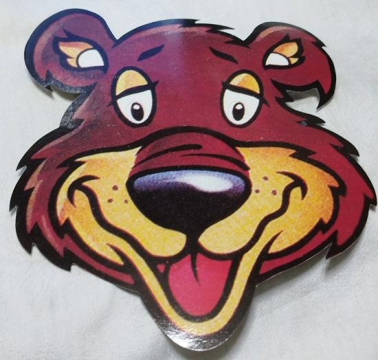 ESKİ OYUNCAK KARTON MASKE AYI YOGİ YUZU KAREKTERİNDE RENKLİ KARTON  OYUNCAK  MASKE 