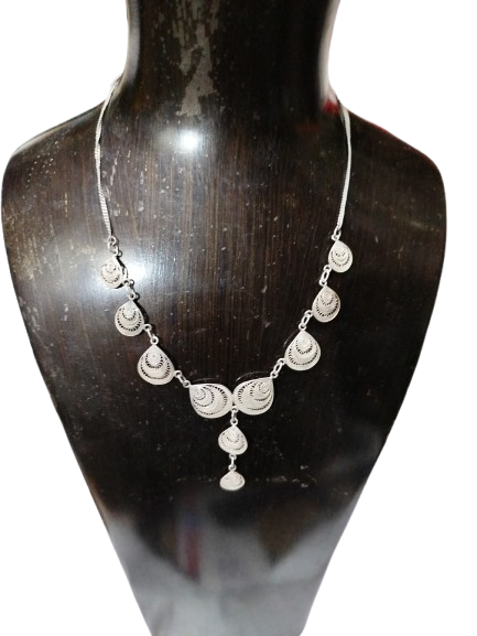 OSMANLI HİLAL MOTİFLİ TELKARİ GUMUS EL YAPIM USTA İSİ DORT PARCA TAKI SETİ 