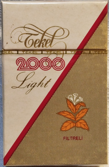 TEKEL 2000 LİGHT SİGARASI FİLTRELİ DOLU PAKET TEKEL SIGARA FABRİKALARINDA URETİLMİSTİR