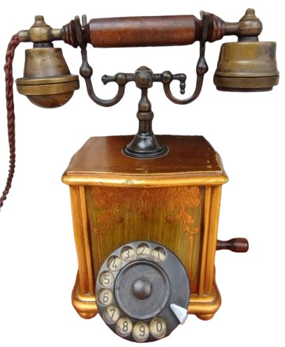 CEVİRMELİ MEKANİK AHSAP KASA TELEFON