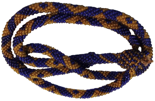 HAPİSHANE İSİ EL YAPIM BANCUK KOLYE SARI LACIVERT FB RENKLERİNDE