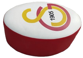 GALATASARAY GS LOGOLU PUF TABURE SARI KIRMIZI RENKLERLE  DÖSELİ 