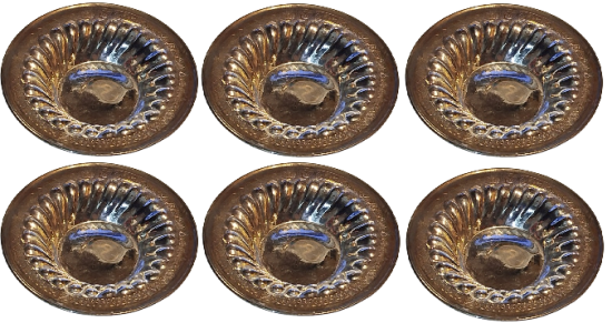 1970 GUMUS KAPLAMA KABARTMA DESENLİ ALTILI CAY TABAGI TAKIM