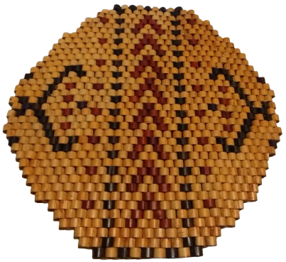 1970 BAMBU BONCUKLARIN İPE DİZİLEREK YAPILMIS HAREKETLİ NİHALE