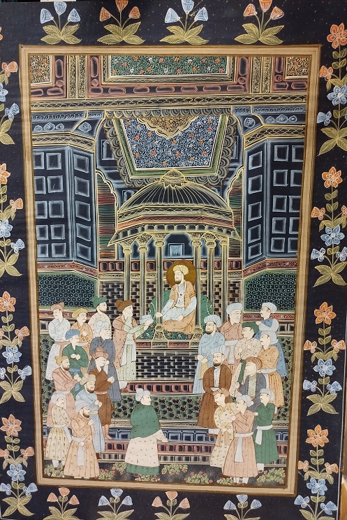 İPEK UZERİNE YAGLI BOYA  İMZALI OSMANLI HEDİYE MERASİM SEREMONISI TEMSİLİ MINYATUR CALISMA