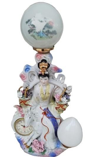 PORSELEN JAPON GEYSA GECE LAMBASI USTE TEK KARPUZ FANUS ALT KISIMDA DAMLA FANUS