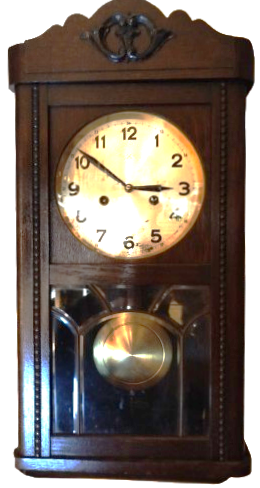 1950 SARKACLI GONK CALAR ANAHTAR KURMALI MEKANİK MASİF AHSAP KASA DUVAR SAATİ