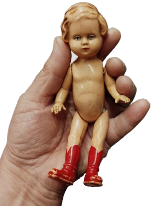 1920 EDİ GERMANY 16 BEYBİ TOYS  MİKA OYUNCAK BEBEK KIRMIZI CİZMELİ ELLER KOLLAR HAREKETLİ